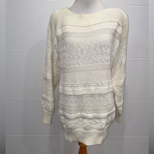 Vintage sweater, medium, cream, high neck